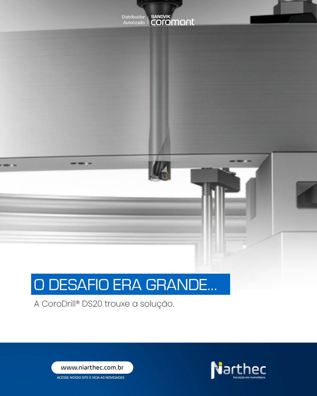 Imagine a cena:
Você precisa fazer furos de grande diâmetro em um conjunto de chapas empilhadas.
Tudo parece estável… até que discos se formam entre as camadas, travam a ferramenta e a máquina para.
Resultado?
❌ Tempo perdido
❌ Peça danificada
❌ Produção atrasada
❌ Custo de manutenção lá em cima
Esse desafio, relatado por diversos fabricantes, motivou a Sandvik Coromant a desenvolver uma solução totalmente nova.
A resposta: CoroDrill® DS20 com geometria L5S
Após protótipos, testes internos e validações com usuários europeus, surgiu a nova pastilha central L5S — projetada exclusivamente para:
🔹 Evitar formação de discos
🔹 Permitir avanço constante em pacotes
🔹 Garantir extração estável do cavaco
🔹 Trabalhar com espaços entre placas de até 1 mm
🔹 Manter alta precisão e integridade dimensional
O que sua produção ganha?
✔️ Menos paradas inesperadas
✔️ Redução de sucata
✔️ Maior vida útil da ferramenta
✔️ Processo confiável, mesmo em componentes de baixa rigidez
✔️ Custo por peça muito mais competitivo
A DS20 combina o melhor das brocas indexáveis:
baixas forças axiais, estabilidade em estruturas frágeis e economia real.
Se sua operação envolve estruturas soldadas ou pacotes de chapas, essa tecnologia muda o jogo.
Furação confiável começa com a ferramenta certa.
Conte com a Niarthec para implementar essa solução na sua produção.