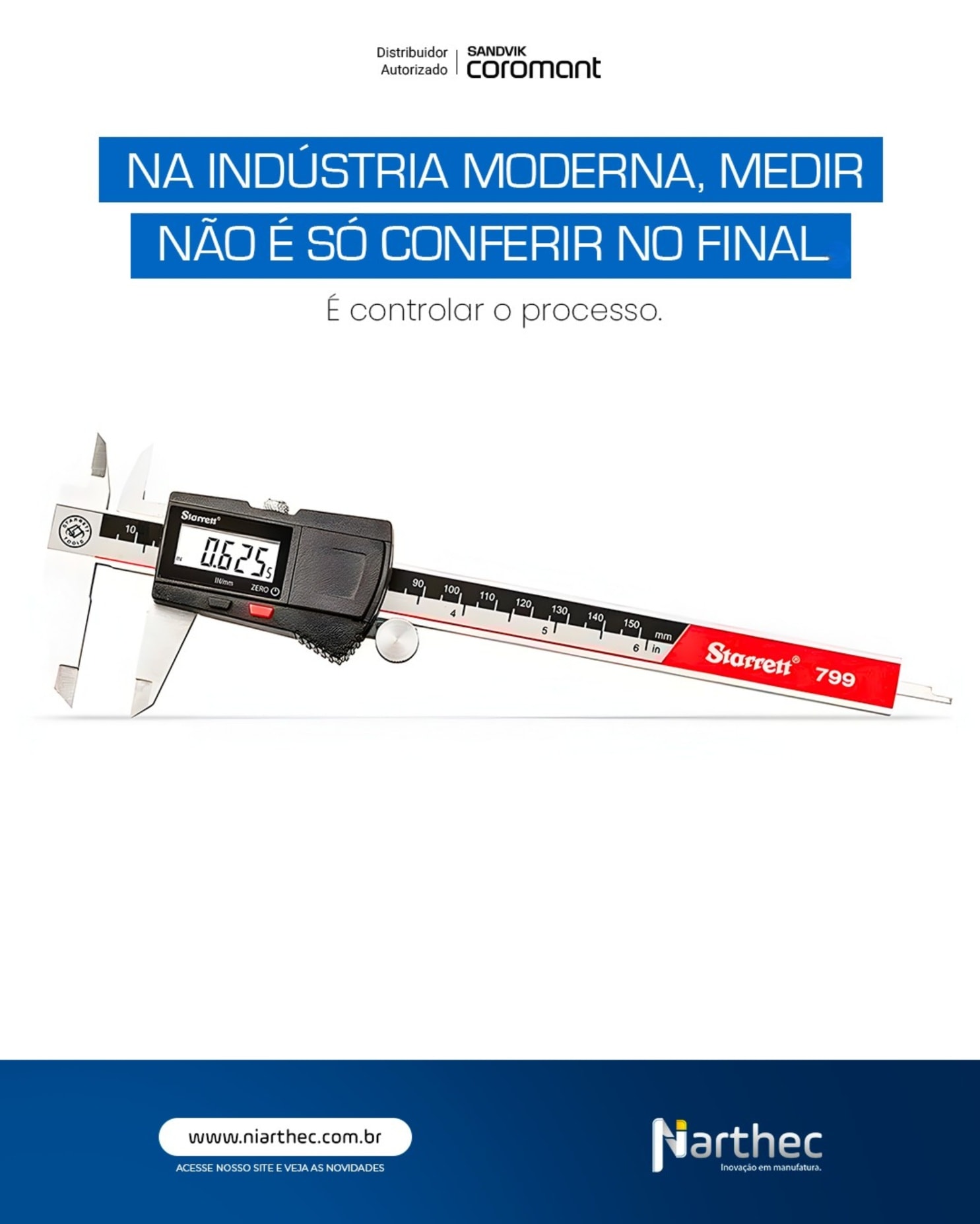 Durante muito tempo, a metrologia entrou apenas no fim da produção.
Hoje, ela atua dentro do processo, evitando erros antes que virem retrabalho.

🔍 Quando a medição é integrada ao processo, você ganha:
• Menos peças fora de tolerância
• Ajustes rápidos e precisos no setup
• Decisões técnicas baseadas em dados confiáveis
• Redução direta de desperdício e custo

💡 A ferramenta certa faz toda a diferença.
Por isso, indicamos os paquímetros e micrômetros digitais Starrett, desenvolvidos para medições rápidas, precisas e repetíveis diretamente no chão de fábrica  seja no ajuste de máquina, no controle dimensional ou na validação do processo.

Com instrumentos de alta precisão e a estratégia correta, a medição deixa de ser corretiva e passa a ser produtiva.

Na Niarthec, conectamos metrologia, processo e resultado.

👉 Quer elevar o controle dimensional da sua operação?
Nosso time técnico orienta a melhor solução Starrett para a sua realidade.