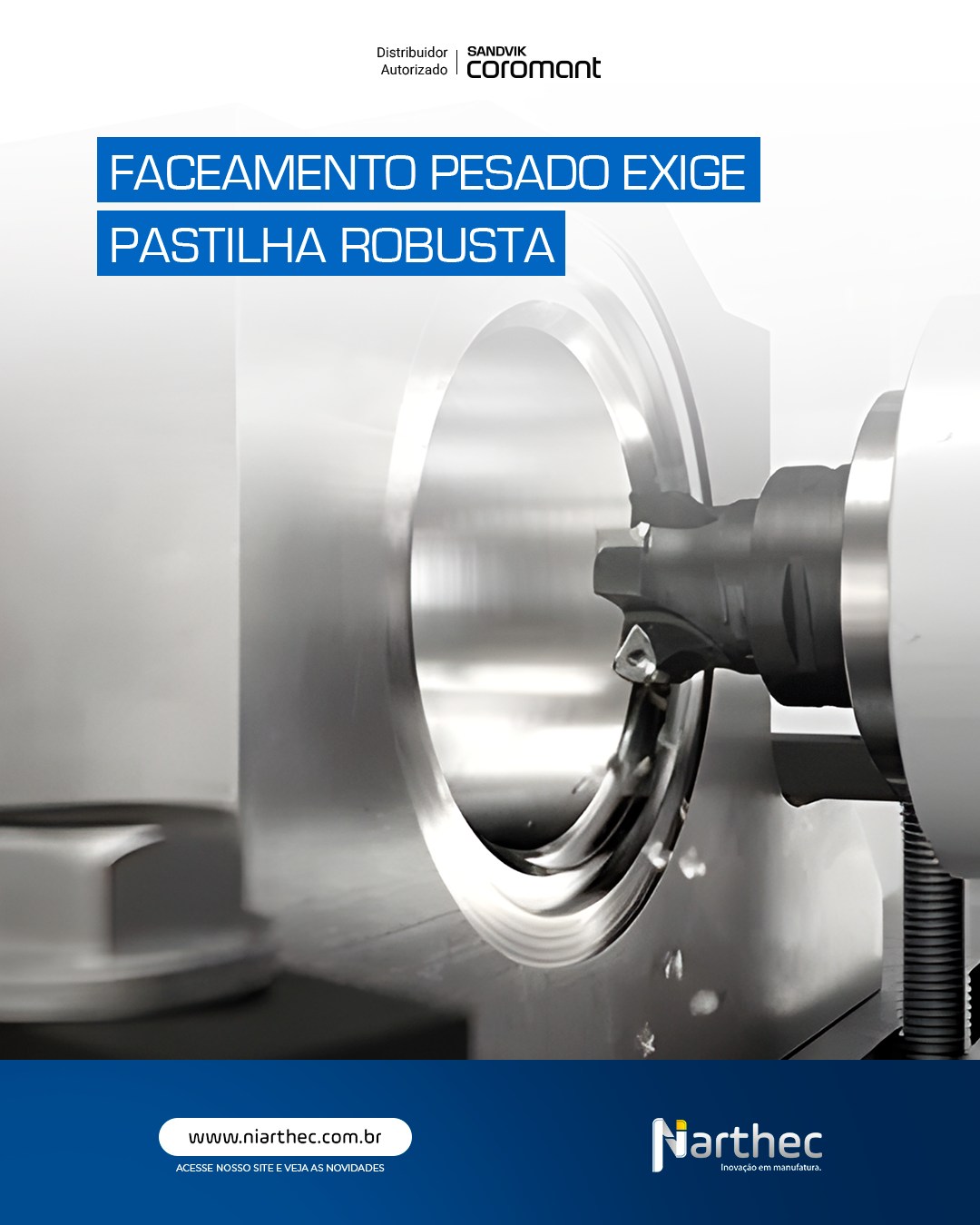 Se o seu faceamento exige alta remoção de material, a escolha da pastilha impacta diretamente no custo por peça.

A CoroMill® MS60 com pastilha 11 mm foi desenvolvida para operações de faceamento pesado com estabilidade superior.

✔️ Alta taxa de remoção de material
✔️ Excelente custo por aresta
✔️ Maior rigidez e estabilidade
✔️ Desempenho consistente em ISO P e K

A pastilha 11 mm oferece robustez estrutural ideal para aplicações sob alta carga, mantendo acabamento e controle dimensional.

📊 Resultado prático:
* Menos vibração
* Maior vida útil
* Melhor aproveitamento da aresta
* Redução do custo por peça

Se a sua prioridade do trimestre é reduzir o consumo de pastilhas e aumentar a vida útil das fresas, começar com um faceamento tecnicamente otimizado garante eficiência e sustentabilidade no processo.

👉 Quer dimensionar a MS60 para sua aplicação? Nossa equipe técnica pode apoiar.

#CoroMillMS60
#FaceamentoIndustrial
#PastilhasDeCorte
#SandvikCoromant
#AltaProdutividade