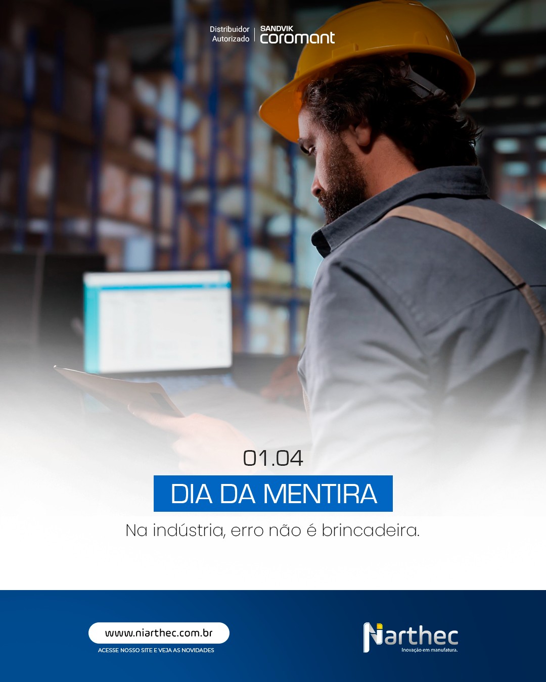 Dia 1º de abril é conhecido como o Dia da Mentira.
Mas no chão de fábrica, não existe espaço para improviso, “achismo” ou tentativa e erro.
❌ Medição errada gera retrabalho.
❌ Parâmetro incorreto gera desgaste prematuro.
❌ Setup mal definido gera prejuízo.
Na indústria, o que vale é:
✔️ Dado técnico
✔️ Processo validado
✔️ Ferramenta correta
✔️ Suporte especializado
Produtividade não nasce da sorte.
Nasce de decisão técnica bem feita.
Na Niarthec, cada solução é baseada em engenharia aplicada não em tentativa.
#DiaDaMentira
#IndustriaSemErro
#PrecisaoIndustrial
#QualidadeNoProcesso
#Engenharia