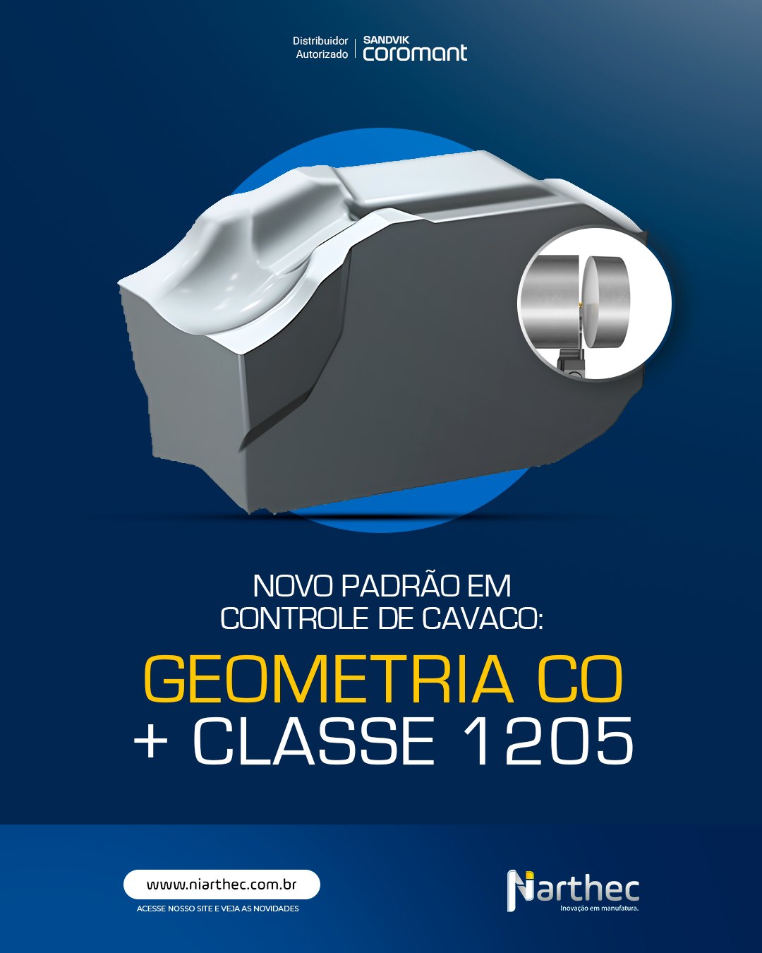 O controle de cavaco é um dos fatores mais críticos em operações de canal e corte com bedames. Quando o cavaco não se forma corretamente, surgem problemas como quebra de ferramenta, vibração e paradas inesperadas.
Para melhorar esse cenário, a Sandvik Coromant apresenta bedames com nova geometria CO combinados à classe 1205.
O que essa novidade entrega:
✔️ Melhor controle e quebra de cavaco
✔️ Maior estabilidade durante o corte
✔️ Redução de vibração e travamento de cavaco
✔️ Vida útil mais consistente da ferramenta
Resultado: processos de canal mais seguros, previsíveis e produtivos.
Quer saber como aplicar essa novidade no seu processo? Fale com a equipe técnica da Niarthec.
#SandvikCoromant #Bedames #Usinagem #FerramentasDeCorte #Niarthec