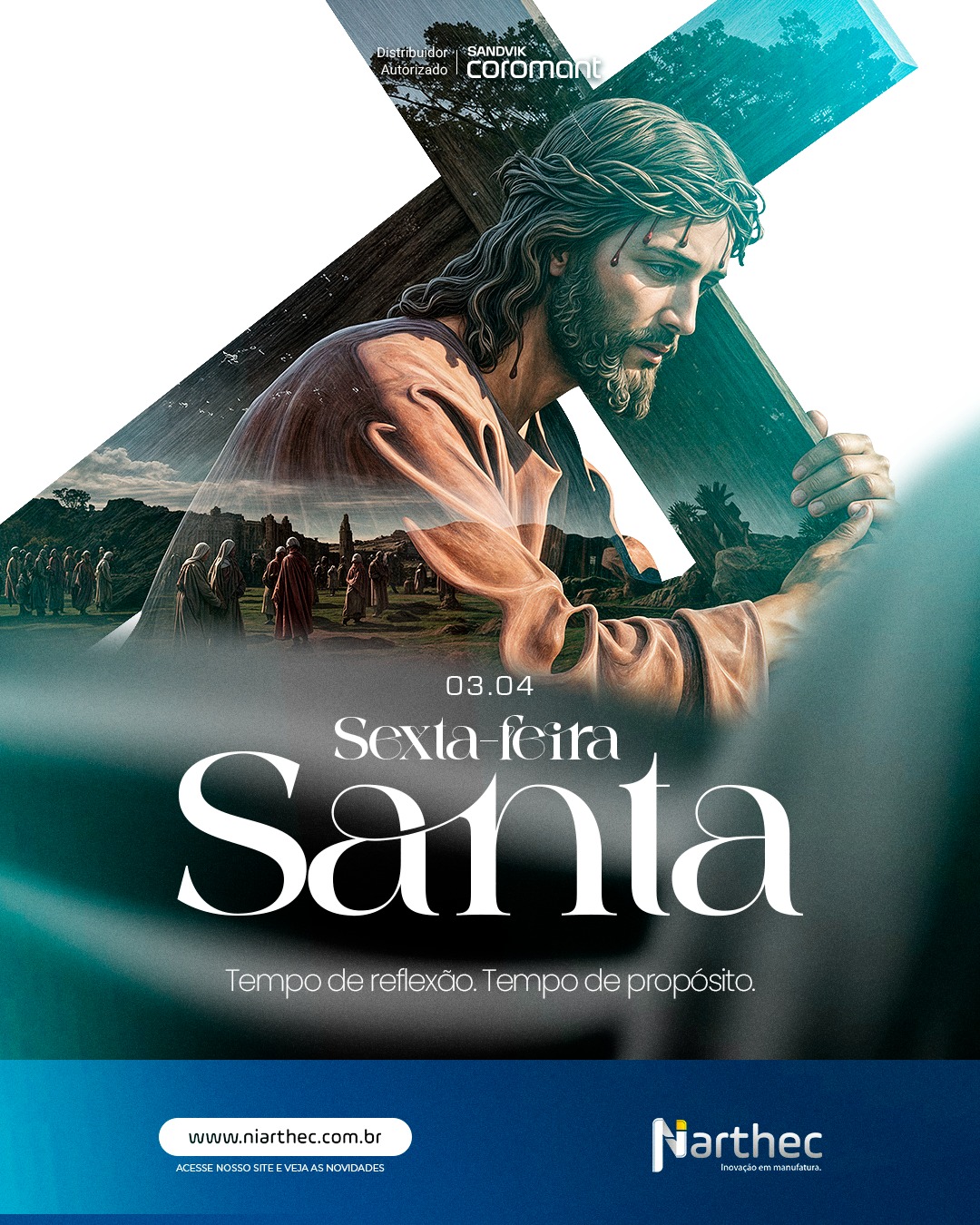 A Sexta-feira Santa nos convida à reflexão, ao silêncio e à consciência sobre aquilo que realmente importa.
Assim como na vida, na indústria também aprendemos que constância, responsabilidade e propósito são valores que constroem resultados sólidos.
Que este seja um momento de pausa, renovação e fortalecimento para todos.
A Niarthec deseja um feriado de serenidade e significado para você e sua família.
#Reflexao #Proposito #IndustriaComValor #Niarthec #Compromisso
