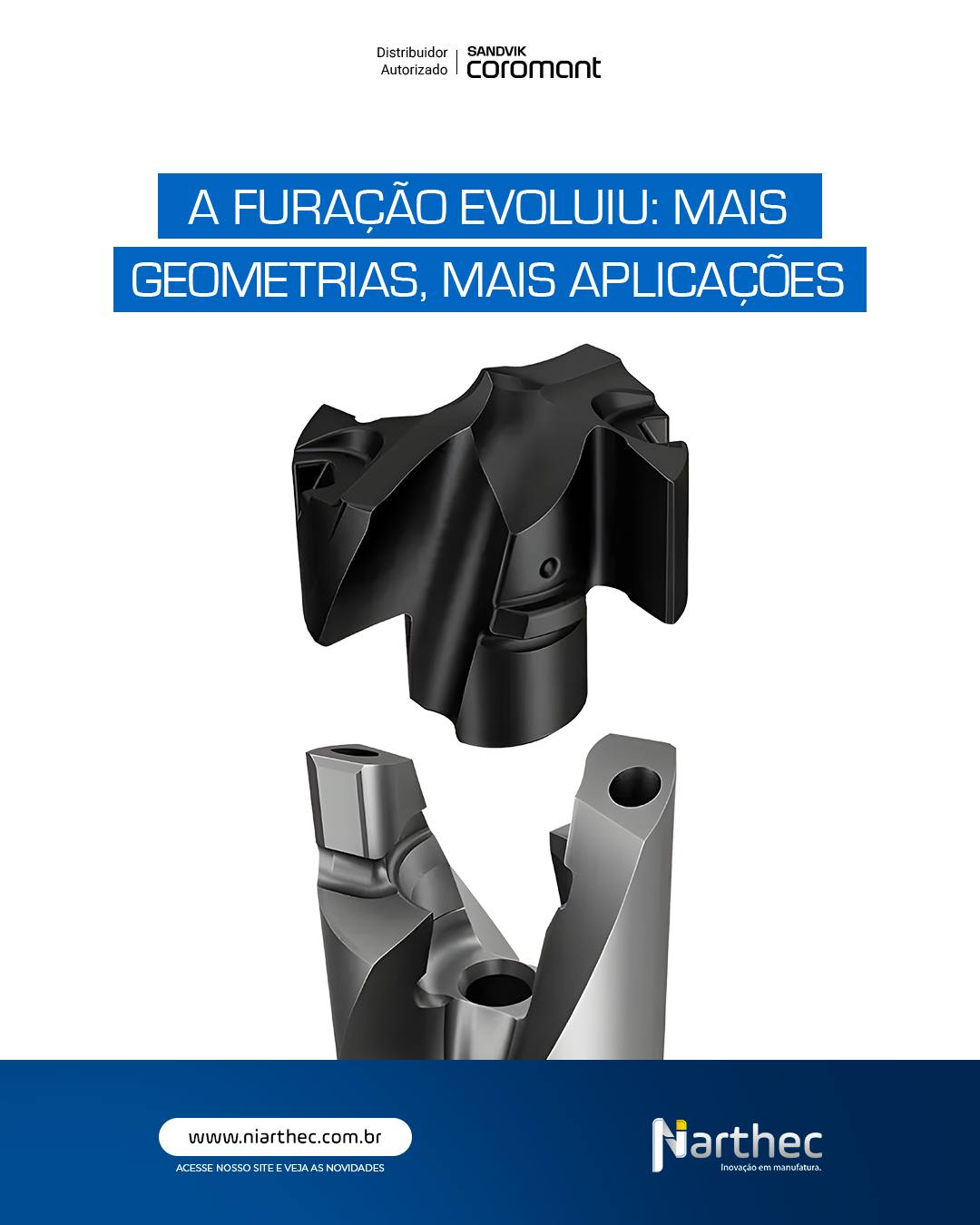 A CoroDrill® DE10 amplia ainda mais sua versatilidade com as novas geometrias -M5F e -M5C, além das classes GC3334, GC4334 e GC2334.
Essas combinações permitem trabalhar com uma gama ainda maior de materiais, mantendo o conceito plug-and-play e alta produtividade.
✔️ Maior cobertura de aplicações
✔️ Melhor estabilidade de processo
✔️ Troca rápida de ponta
✔️ Desempenho consistente em produção
👉 Uma solução pensada para quem precisa furar mais, parar menos e produzir com previsibilidade.
#SandvikCoromant #CoroDrillDE10 #FuraçãoIndustrial #FerramentasDeCorte #Usinagem
