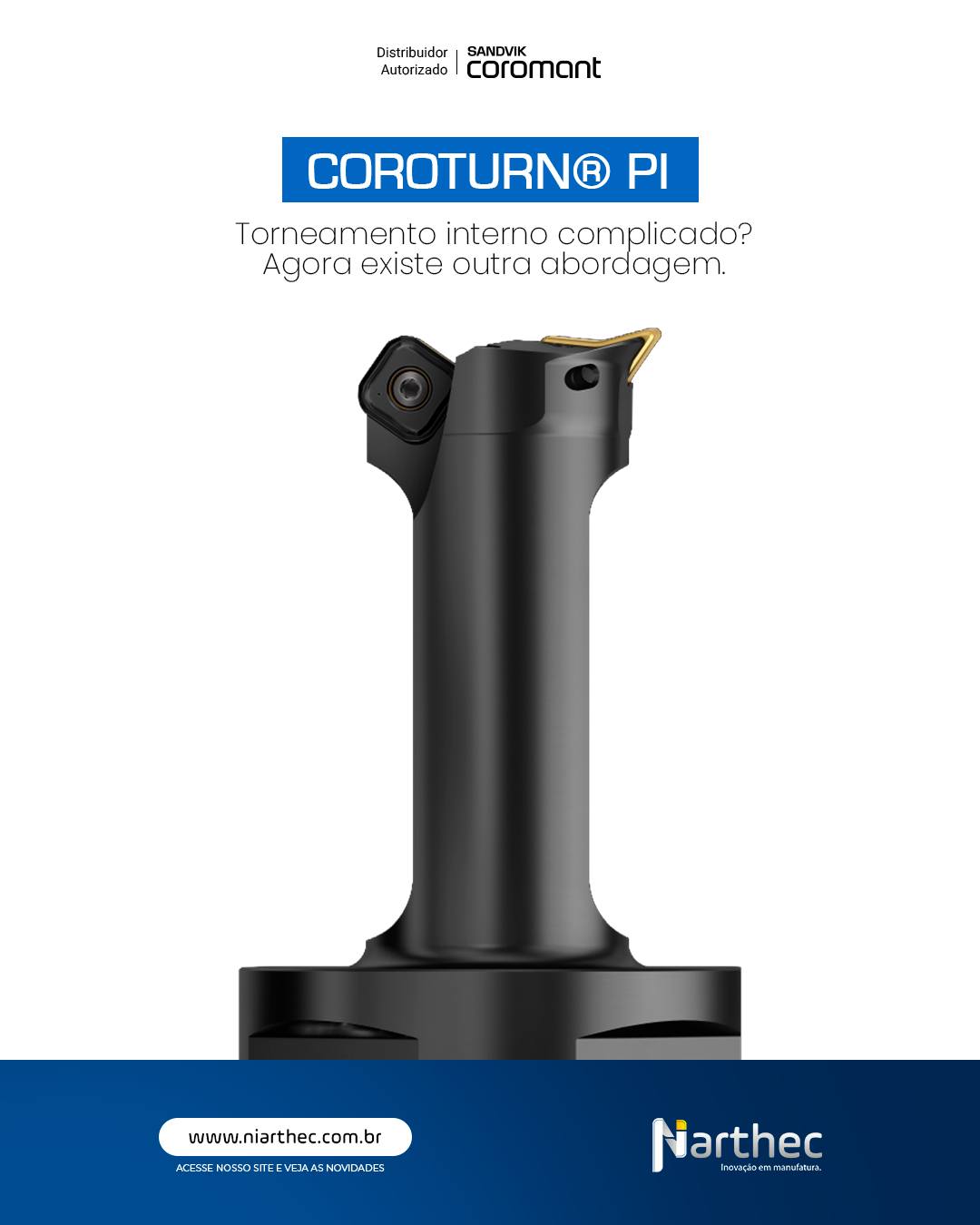 Operações internas costumam sofrer com:

▪️ vibração
▪️ cavacos presos
▪️ necessidade de múltiplas ferramentas

O CoroTurn® PI foi desenvolvido para permitir desbaste e acabamento no mesmo setup.

✔️ Melhor controle de cavacos
✔️ Maior estabilidade interna
✔️ Menos trocas de ferramenta
✔️ Processo mais eficiente

Mais produtividade começa com menos interrupções no processo.

#CoroTurnPI
#Torneamento
#SandvikCoromant
#UsinagemIndustrial
#Niarthec