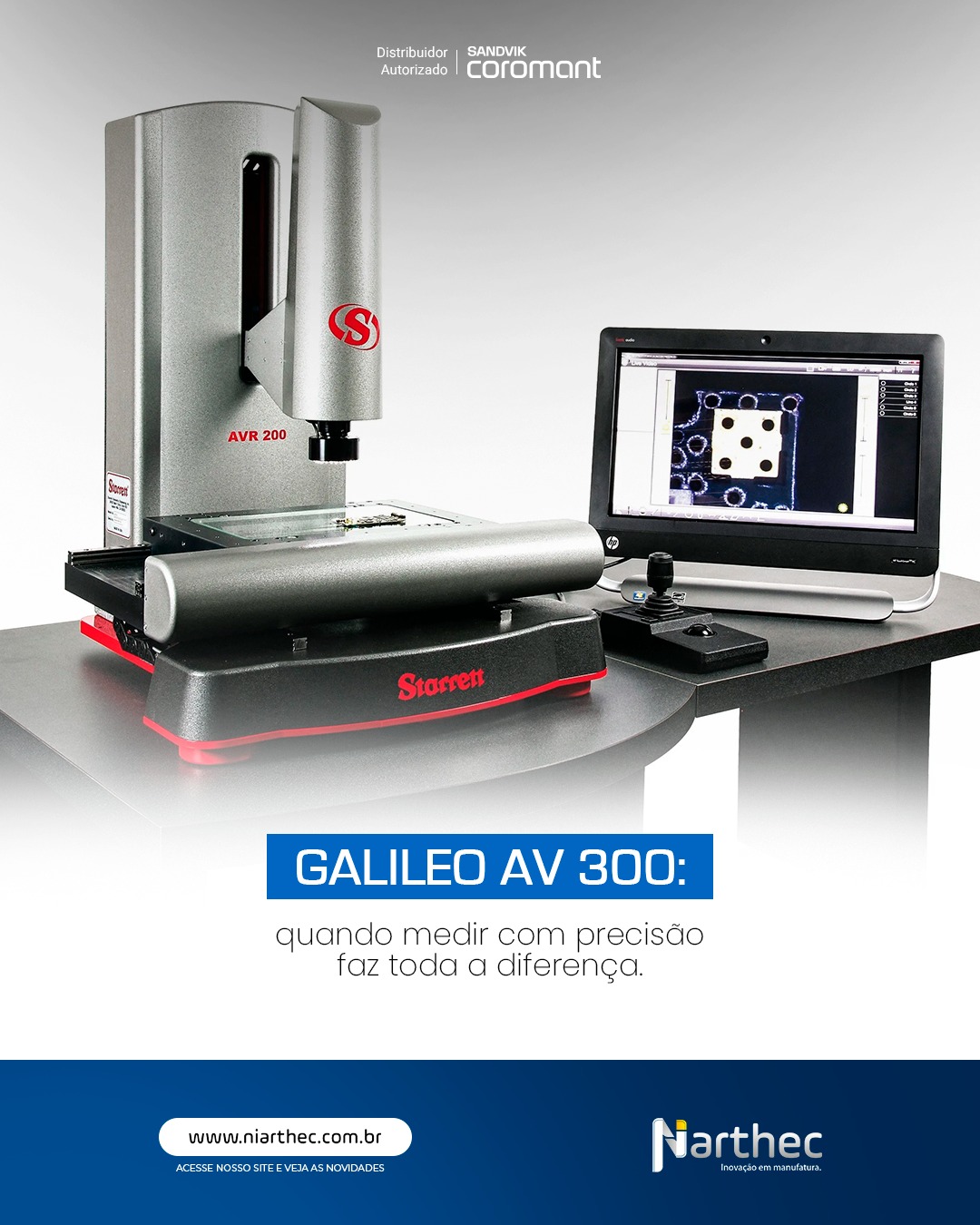 Na indústria, qualidade não se inspeciona apenas no final do processo. Ela é construída em cada etapa.
O Galileo AV 300, da Starrett, combina medição tridimensional de alta precisão com imagens de alta resolução, oferecendo mais confiabilidade para o controle dimensional das peças.
Seus diferenciais incluem:
✔️ Plataforma mecânica de alta exatidão
✔️ Medição tridimensional precisa
✔️ Imagens em alta resolução para análise detalhada
✔️ Software avançado para inspeções completas
✔️ Área de medição de 300 x 150 x 140 mm
📊 Resultado: mais controle, menos retrabalho e maior confiança na qualidade das peças produzidas.
Em um mercado cada vez mais exigente, precisão não é diferencial. É requisito.
👉 Quer elevar o padrão da sua metrologia? A Niarthec é parceira oficial Starrett e pode ajudar sua empresa a alcançar um novo nível de controle dimensional.
#Starrett
#GalileoAV300
#MetrologiaIndustrial
#ControleDimensional
#Niarthec