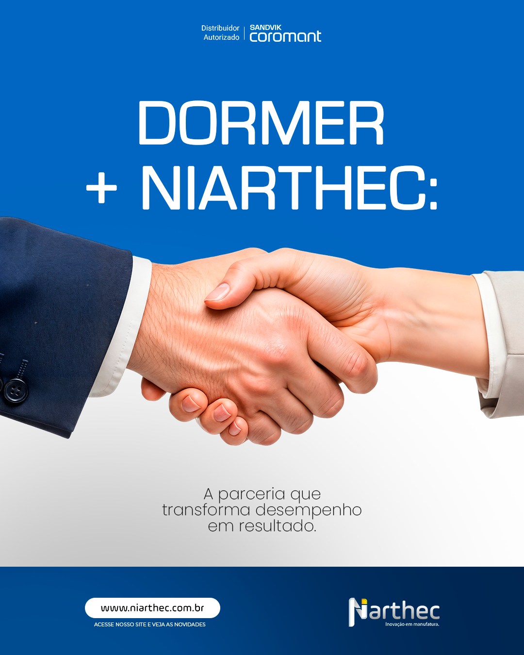 Quando uma ferramenta entrega precisão, durabilidade e confiabilidade, o resultado aparece em toda a operação.
Por isso, a Niarthec é parceira da Dormer, uma das marcas mais reconhecidas do mundo em ferramentas rotativas para furação, fresamento e rosqueamento.
O que isso significa para sua empresa?
✔️ Ferramentas desenvolvidas para diversos materiais e aplicações
✔️ Maior vida útil e menor necessidade de trocas
✔️ Mais produtividade e estabilidade no processo
✔️ Qualidade e repetibilidade em cada operação
As brocas, fresas e machos Dormer são projetados para oferecer desempenho consistente, ajudando a reduzir custos operacionais e aumentar a eficiência da produção.
Porque escolher a ferramenta certa não é apenas uma questão de corte. É uma decisão que impacta produtividade, qualidade e competitividade.
Conte com a Niarthec para encontrar a solução ideal para sua aplicação.
#Dormer
#FerramentasRotativas
#Usinagem
#ProdutividadeIndustrial
#Niarthec