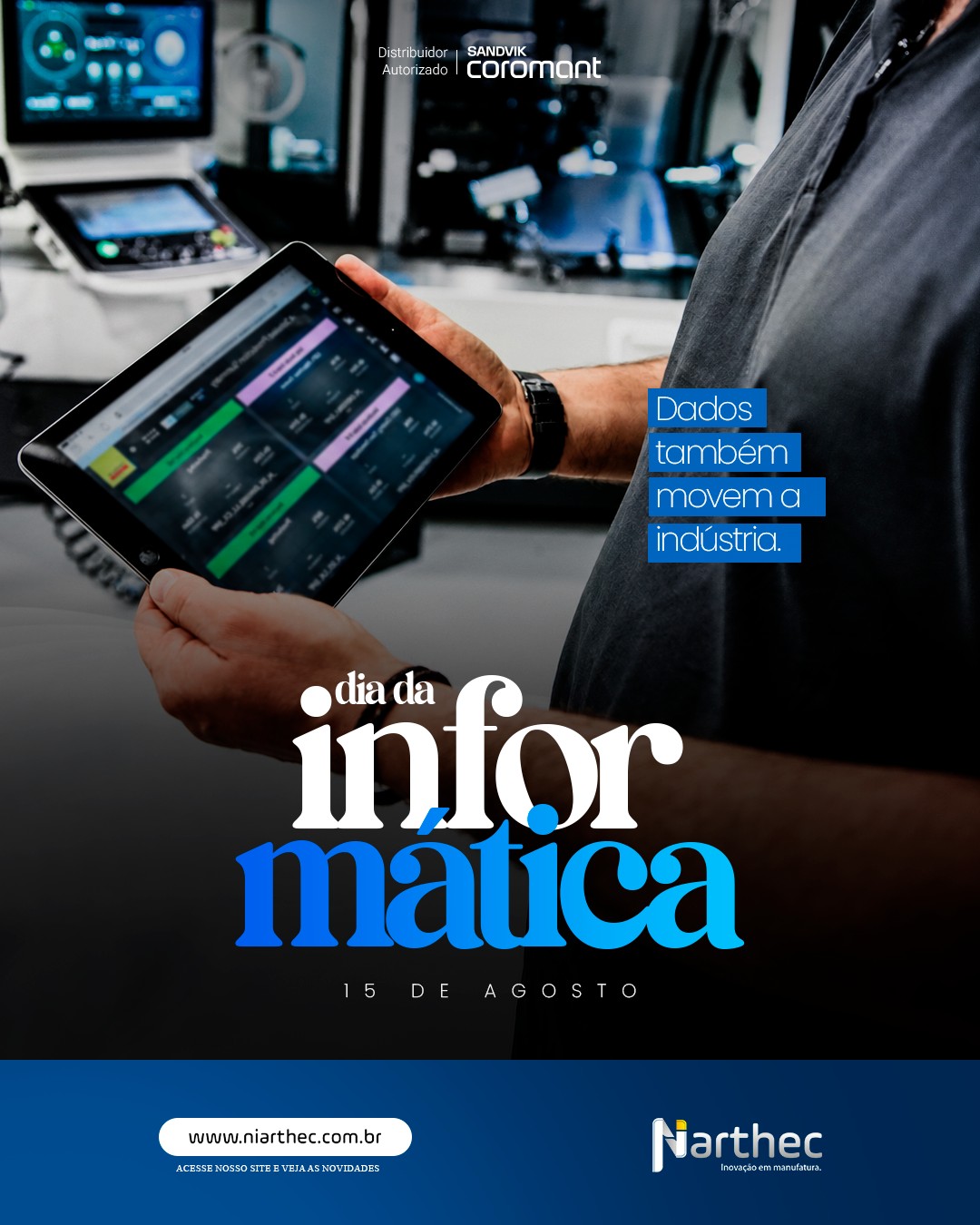 No dia 15/08, celebramos o Dia da Informática uma data que conversa diretamente com o futuro da manufatura.
Hoje, tecnologia não está apenas nos escritórios. Ela está no chão de fábrica, apoiando decisões mais rápidas, processos mais previsíveis e operações mais eficientes.
Com soluções digitais como o CoroPlus® Tool Guide, é possível:
✔️ Selecionar ferramentas com mais segurança
✔️ Definir parâmetros ideais de corte
✔️ Reduzir tentativa e erro
✔️ Melhorar o planejamento do processo
✔️ Ganhar mais previsibilidade na usinagem
A informática industrial não substitui a experiência técnica.
Ela fortalece o trabalho de engenheiros, programadores e operadores com dados mais confiáveis.
👉 Sua operação já usa dados para tomar decisões melhores?
#DiaDaInformática #Industria40 #CoroPlus #ManufaturaDigital #Niarthec
