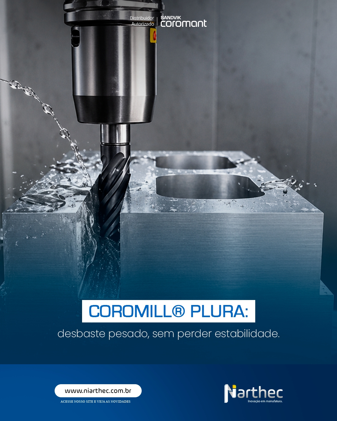 Desbaste em aço e inoxidável exige uma fresa que aguente carga pesada sem vibrar e sem perder vida útil no meio da operação.

✔️ Maior vida útil em aço e inoxidável frente a outras opções do mercado, com capacidade de desbaste de 2×D
✔️ Revestimento Zertivo™ 2.0 para maior resistência ao desgaste
✔️ Passo diferencial entre dentes, para mais estabilidade e menor vibração

Disponível com 4 e 5 cortes e classes P2BM, M2CM, 1730 e 1740, o CoroMill® Plura foi desenvolvido para o desbaste pesado do dia a dia industrial.

Sua operação já testou uma fresa pensada especificamente para desbaste de alta carga?

Fale com a Niarthec e feche setembro com a solução certa para sua produção.

#SandvikCoromant #CoroMillPlura #Fresamento #Desbaste #Niarthec