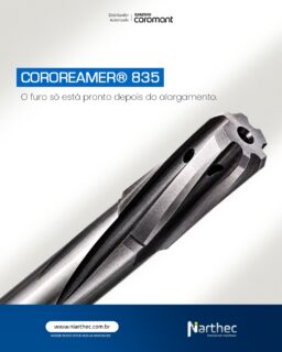 Furo com boa tolerância de diâmetro ainda pode reprovar por circularidade. O acabamento final do furo é uma operação por si só.
✔️ Espaçamento de canal extremamente desigual, sem dentes diametricamente opostos, o que melhora a variação de circularidade do furo
✔️ Refrigeração interna com olhais axiais no canal reto e laterais no canal helicoidal, levando fluido direto à zona de corte
✔️ Metal duro microgrãos com cobertura TiAlN, permitindo parâmetros de corte mais altos e menos aresta postiça
✔️ Haste DIN 65535 HA em tolerância H6, para fixação direta em mandril hidráulico como o CoroChuck® 930
O CoroReamer® 835 entrega tolerância estreita e acabamento de alta qualidade com repetibilidade, que é o que o controle de qualidade cobra.
Sua operação trata o alargamento como etapa de processo ou como correção de problema?
Conte com a Niarthec.
#SandvikCoromant #CoroReamer835 #Alargamento #ToleranciaEstreita #Niarthec